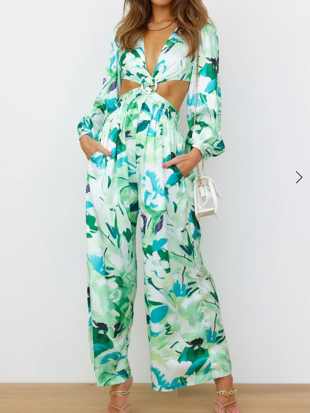Hello Molly NWT Jumper Green & Teal Watercolor Dress